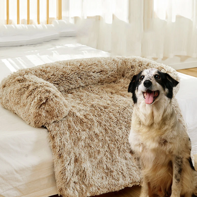 Factory Hot Sale Faux Fur Pet Bed With Cover 2021 New Removable And Washable Pet Sofa Dog Bed Cover