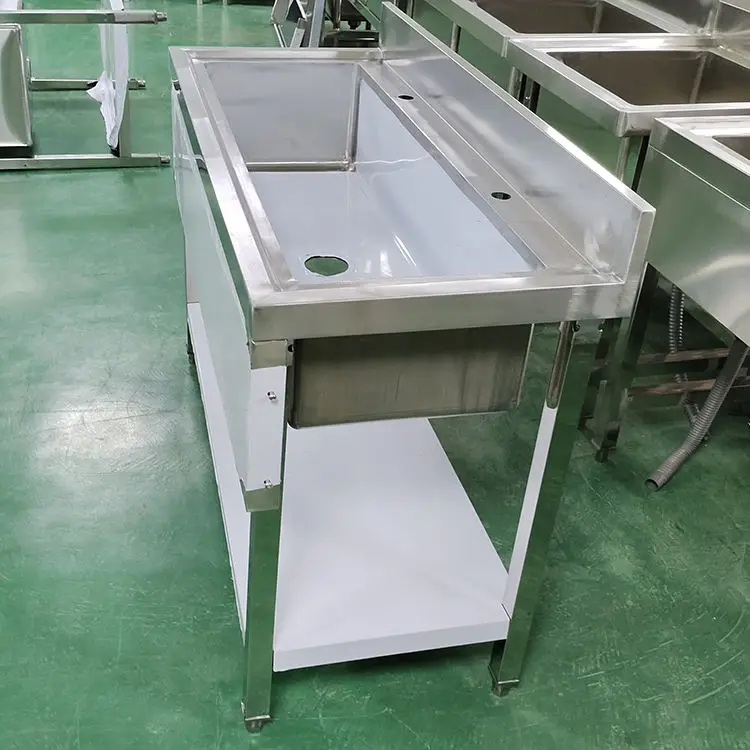Commercial Double Bowl Wash Sink Stainless Steel Kitchen Restaurant Carton Square Modern Polished Hand Made Kitchen Sink Sink 20
