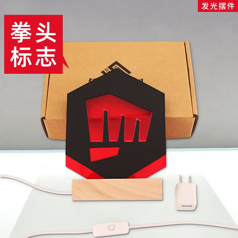 Valorant peripherals Fearless Contract 3D fist logo decorative ornaments luminous toy model gift