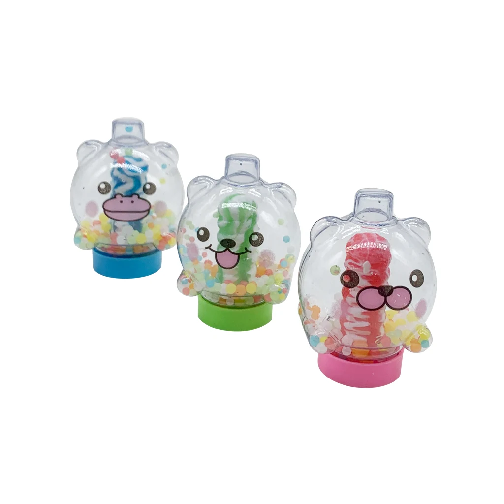 Wholesale oem plastic bear shape nipple hard candy with popping candy