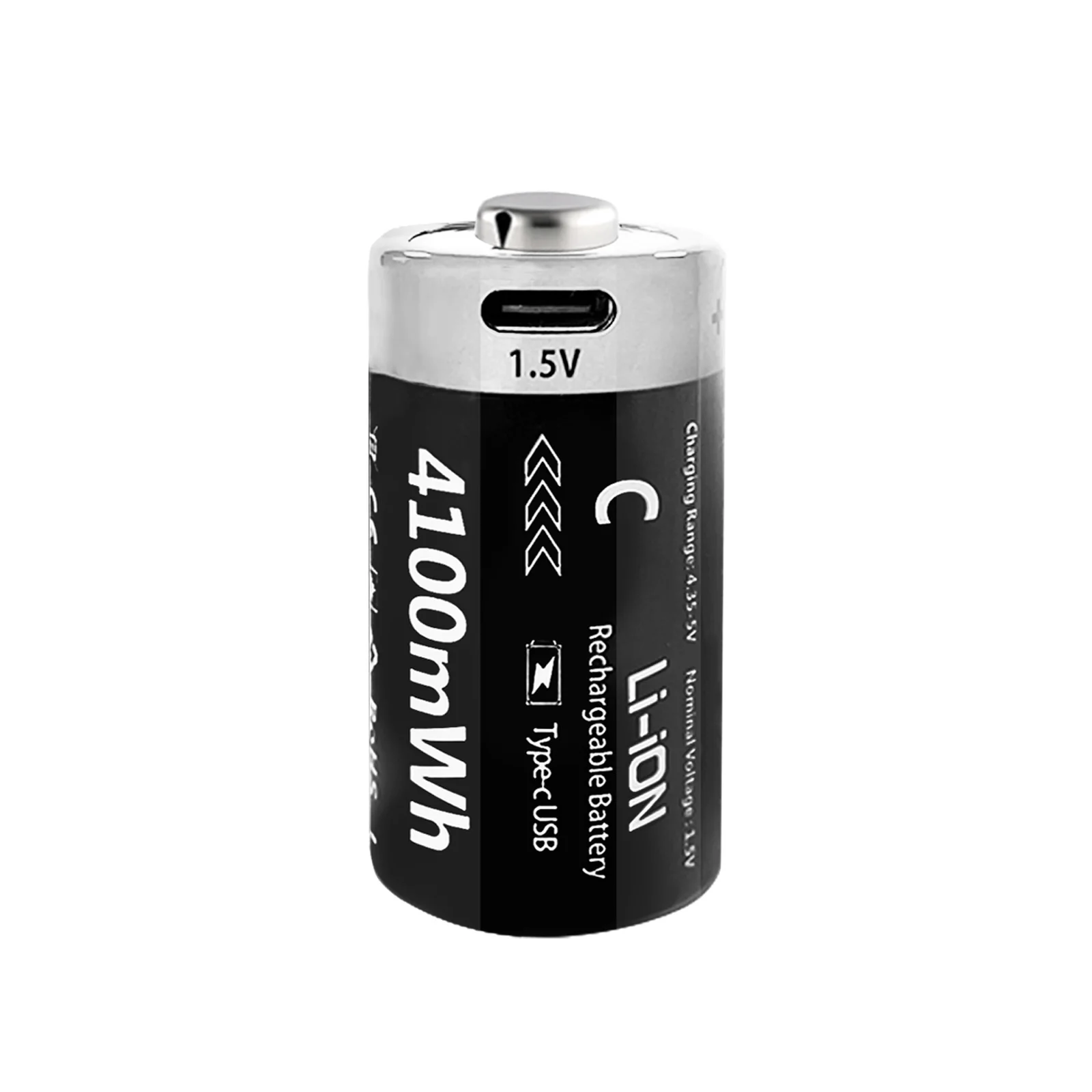Microphone gas stove backup battery Type C battery 1.5V 4100mWh Supports tpye-c USB rechargeable lithium-ion batteries