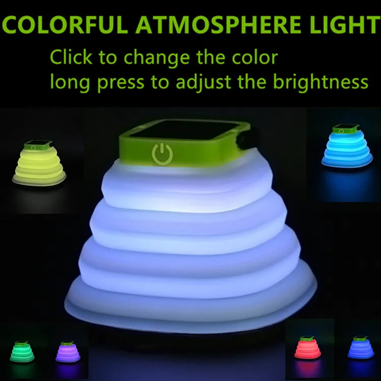 Collapsible LED Camping Lantern - Rechargeable Solar lamp for Emergency, Power Outage, Hurricaane - Tent Lights, Hiking