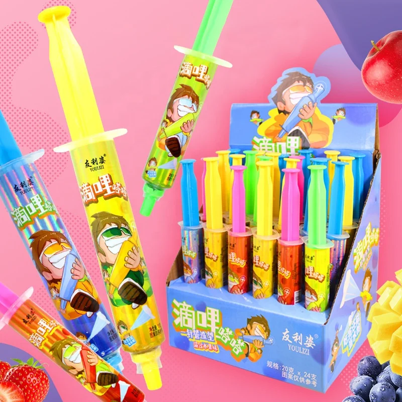 Сладкий Забавный шприц игрушка Джем конфеты микс фруктовый вкус желе жидкие для детей упаковка коробки