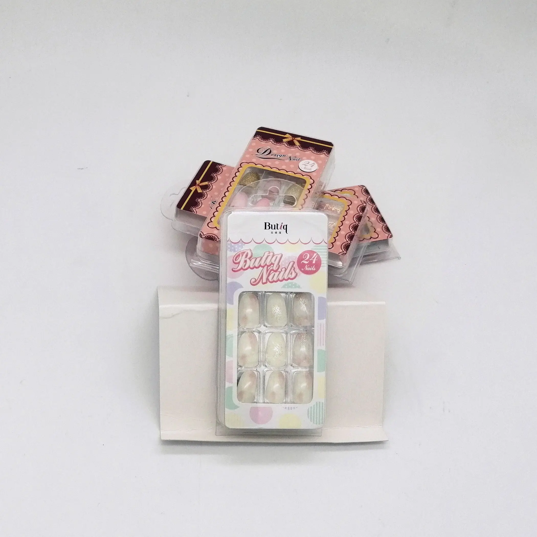 
Manufacturer xxl full cover gel trend design coffin nail tips box custom jelly glue stick on nail 