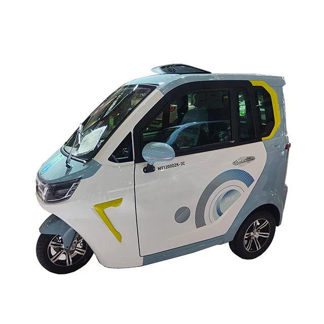 Rickshaw Family Vehicle Mid-east Fully Enclosed Closed Electric 3 Wheels Electric Trike CE LED Display 60V Cargo 1200W Motor