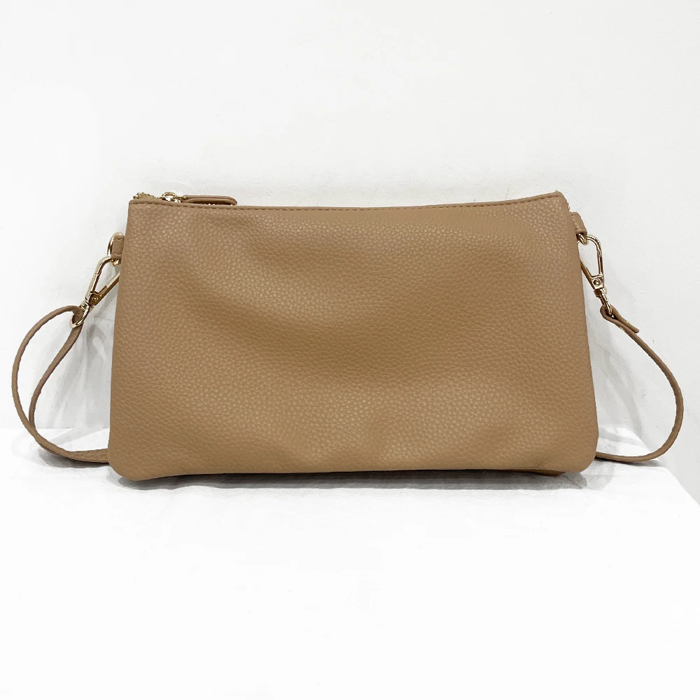 New Vegan Pu Zipper Cross-body Bag Hot Selling Women pure color purse Ladies Small Purse shoulder bag