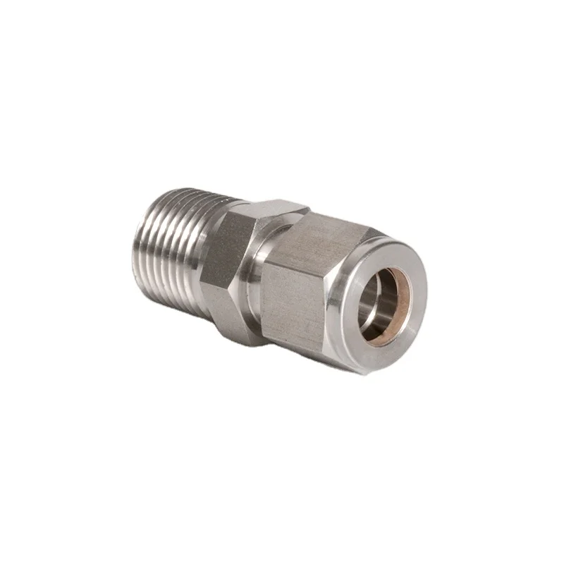Swagelok Type SS316L Compression Male Connector 1' NPT x 3/4' Tube OD Double-Ferrule Compression Tube Fitting
