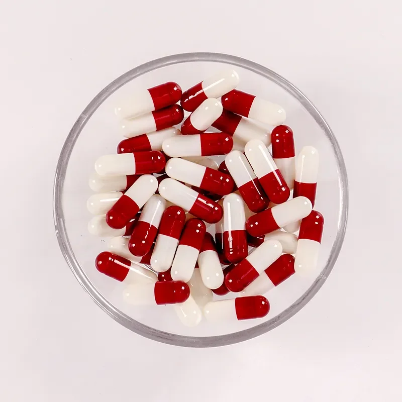 Custom Empty Separated Bovine Gelatin Capsules Size 000 00 0 1 Red White Empty Gelatin Capsules