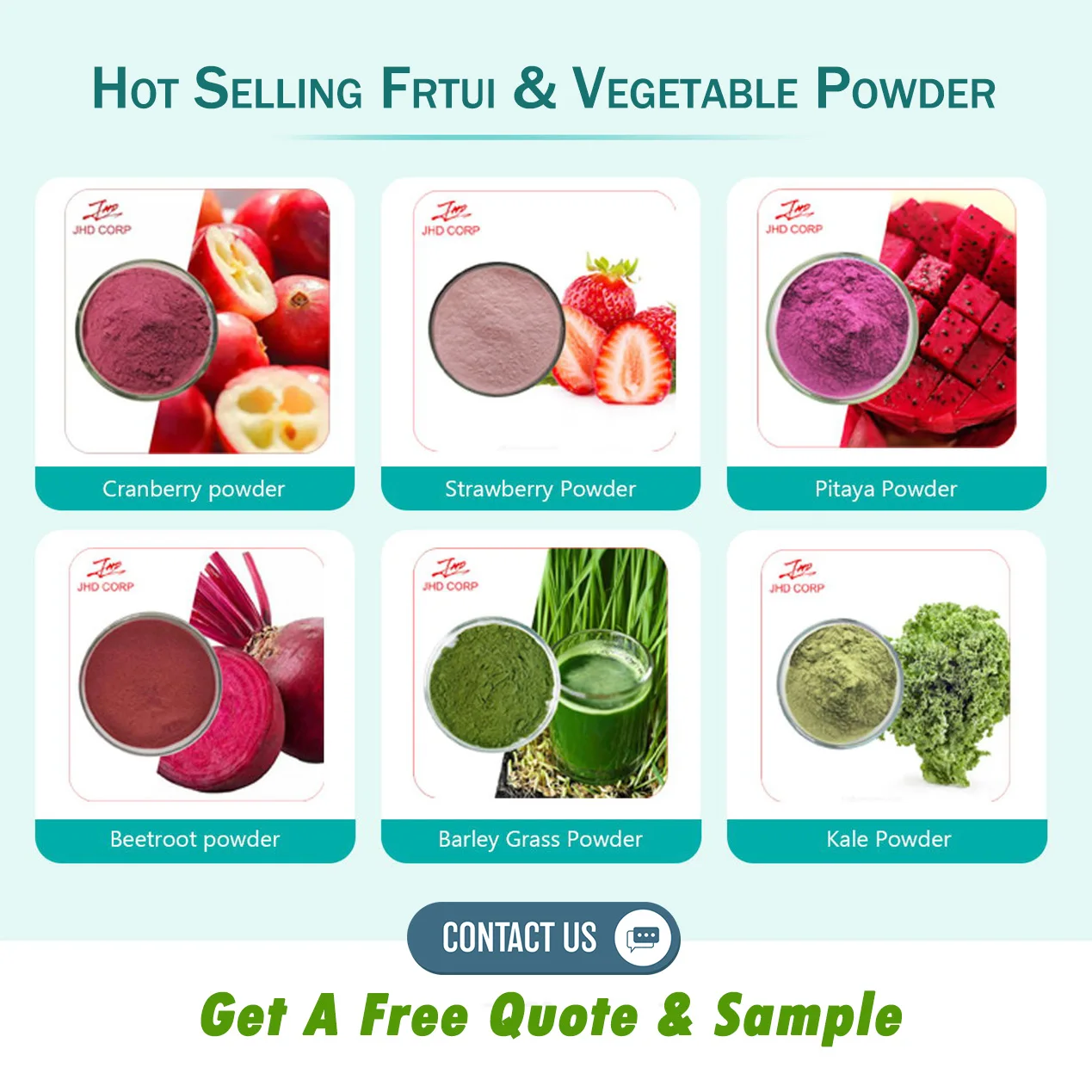 JHD 100% Organic Natural Spray Drying Acai Berry Juice Fruit Powder Private Label