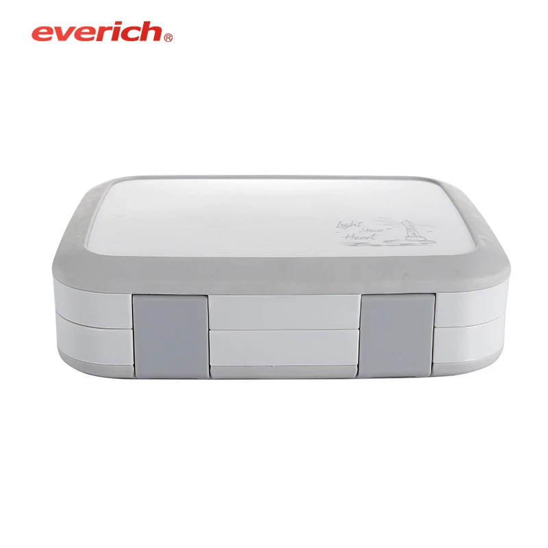 Plastic  BPA-Free Bento Lunch Box With Four Compartments  Microwave & Dishwasher Safe