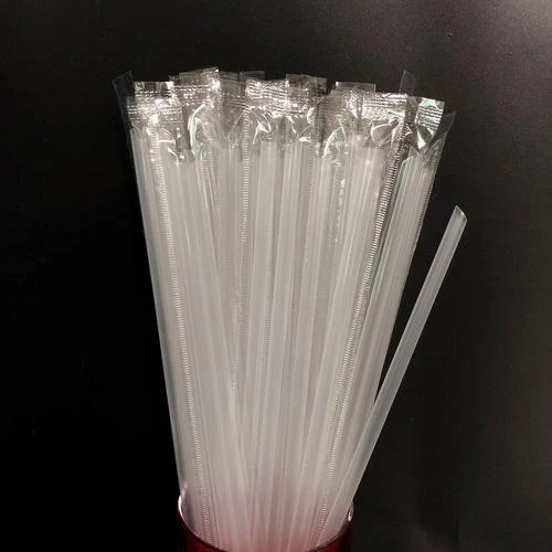 Disposable Individually Wrapped straight plastic PP Clear straws  packaging foam milk tea straws pp transparent 240 * 6mm straws