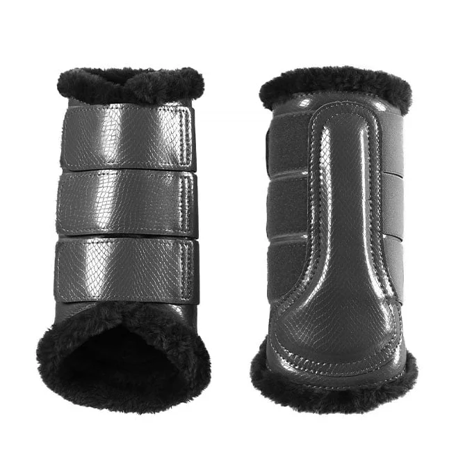 Best Sale Equestrian Supplier Horse Riding Products Brushing Boots Shiny Synthetic Leather Equine Horse Boots