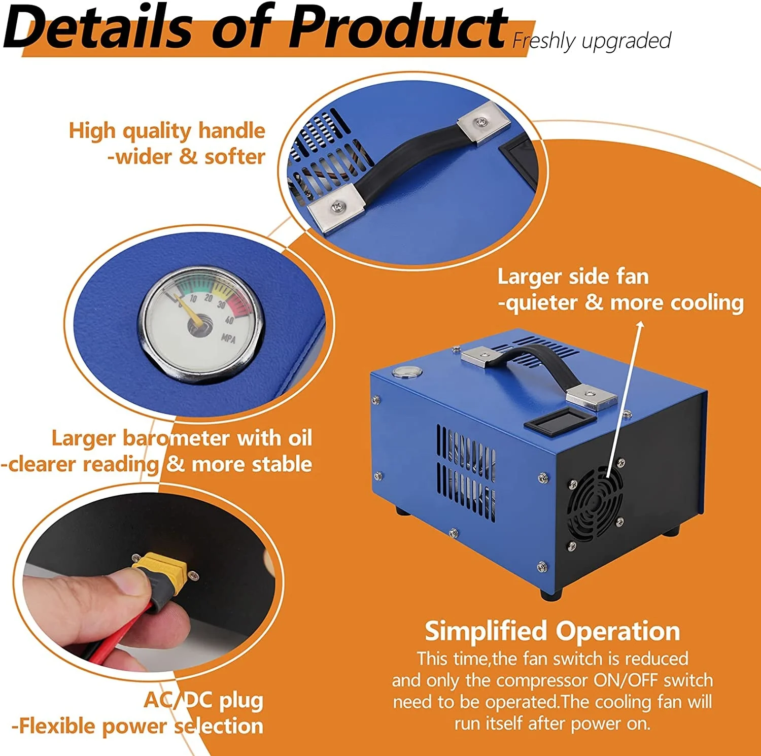 Pcp compressor small portable led display small filter high pressure automobile compressor 12v dc 300bar pcp pump