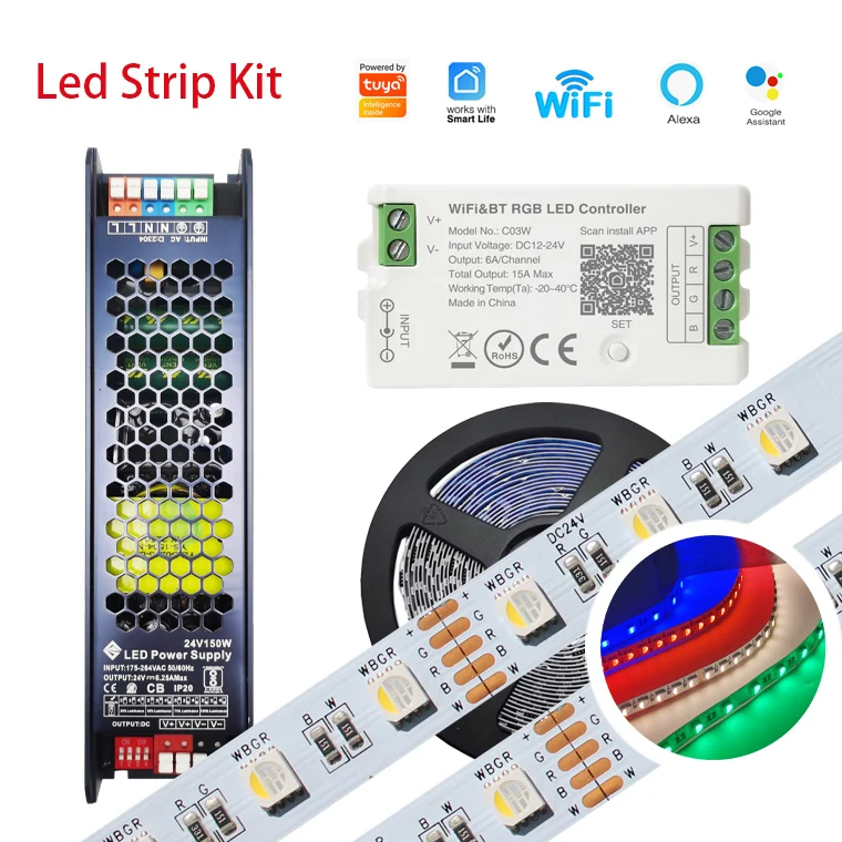 Профессиональный rgb двойной белый 24 В 2835smd zigbee wifi 2 4G tuya приложение Светодиодная лента для умного ландшафтного освещения