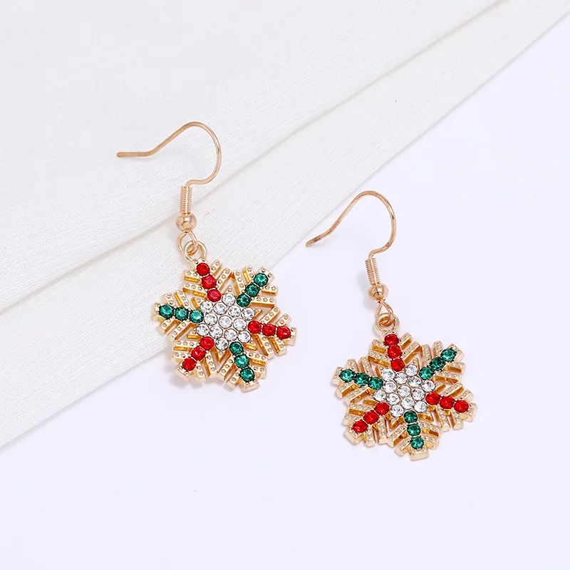 LW80085 Factory Anti-Allergy Christmas Earrings Cute Fun Santa Snowflake Christmas Tree Ear Hook Earing