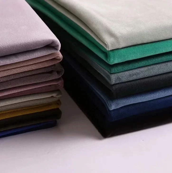 
HOT SALE 100% Polyester brushed velvet upholstery fabric for Curtain 