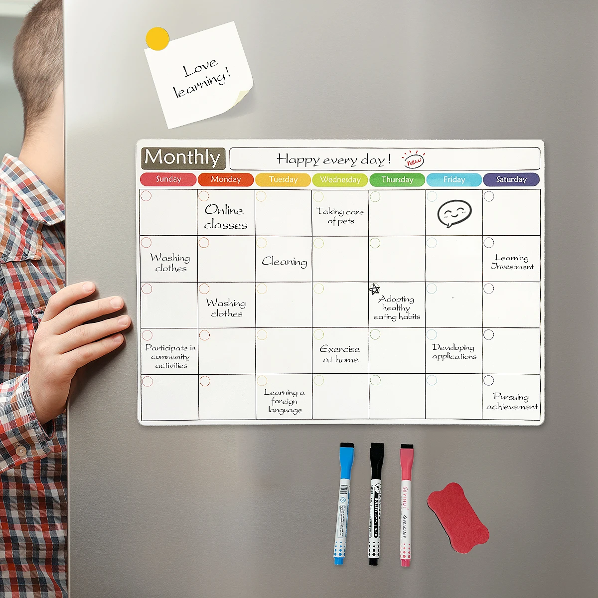 Customized Printing Dry Erase Flexible Magnetic Calendar Sheet for Refrigerator