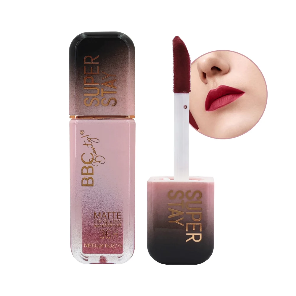 BBC lipsticks matte quality pigmented lip glaze gel lip tint stain 36h long-lasting non-stick 7g