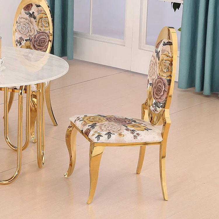 Modern  luxury gold stainless steel unique hotel dining banquet event ceremony wedding chairs