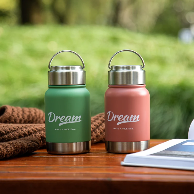 Customized Powder Coated Blank 18 25 32 oz Insulated 304 Stainless Steel Water Bottle Vacuum Flask Lid With Straws