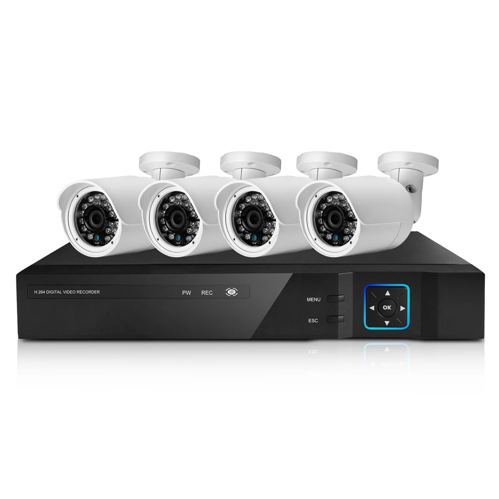 Wholesale Cheap Price Full HD 1080P 4CH Wired AHD DVR Kit with Night Vision Waterproof CCTV Camera System