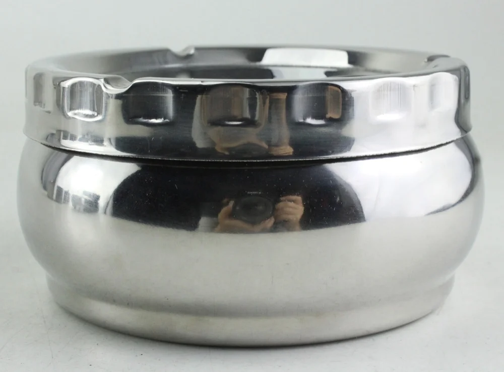 Round spinning stainless steel ashtray smokeless ashtray customised ashtray