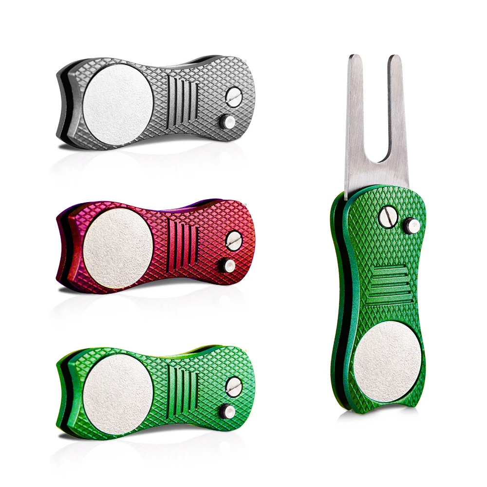 Custom Hot Selling Metal Pitch Repair Magnetic Foldable Golf Divot Tools Golf Repairer