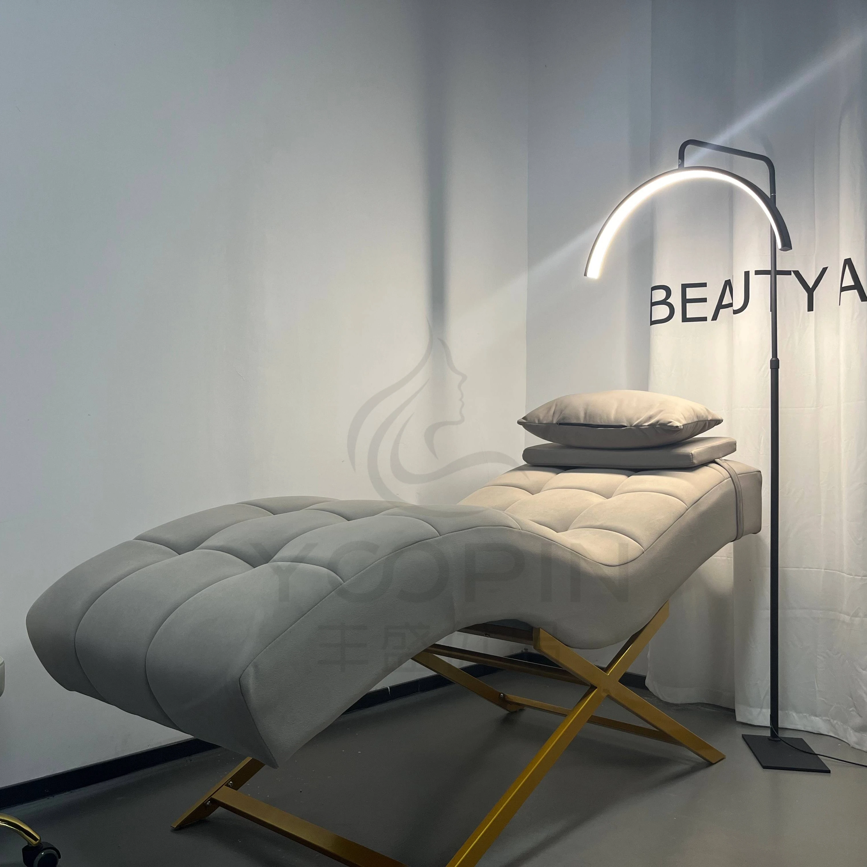 Modern Luxury Curved Lash Feng Sheng cosmetic bed Tattoo Massage Table Beauty Bed For ergonomic eyelash facial beauty bed