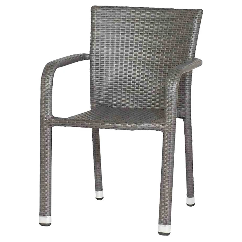 Indoor Outdoor Restaurant Wicker Rattan Stack Chair Match the All Kinds of Dining Table Garden Patio Dining Hall Chair