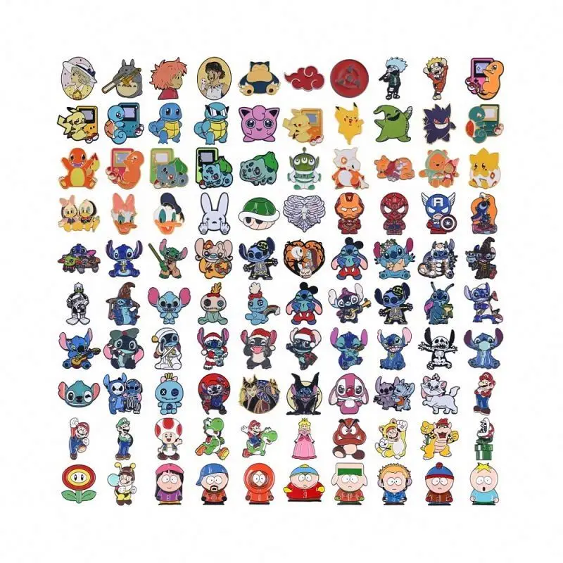 Wholesale No Minimum Metal Pins Supplier Glitter Brooch Anime Hard Enamel Pin Soft Lapel Badge Manufacturer Custom Enamel Pin