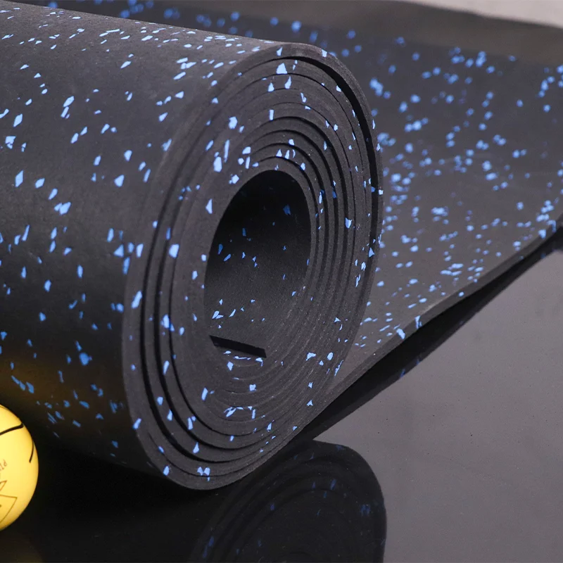 wholesale epdm anti-knock Black gym rubber flooring rolls mats for fitness room protective floor