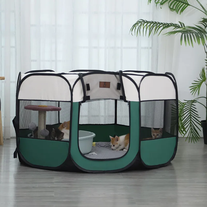 wholesale Indoor and Outdoor Pet puppy Cat play Tent  Foldable Pet Delivery Room Enclosure Cage Exercise playpen for dogs puppy