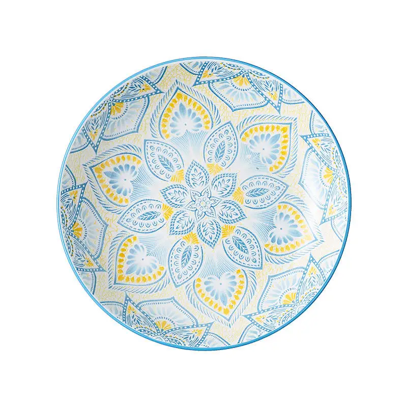 Bohemia style ceramic dinnerware sets dishes & plates porcelain set of 15 pcs for household under glazed cookware sets