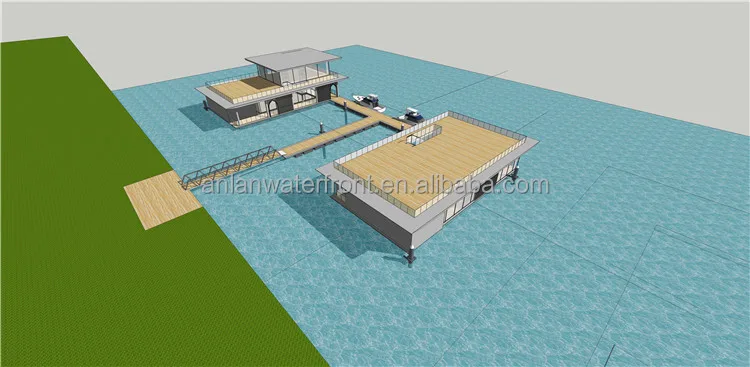 Manufacturer Supply Luxury Prefab Houseboat  Floating Villas Homes