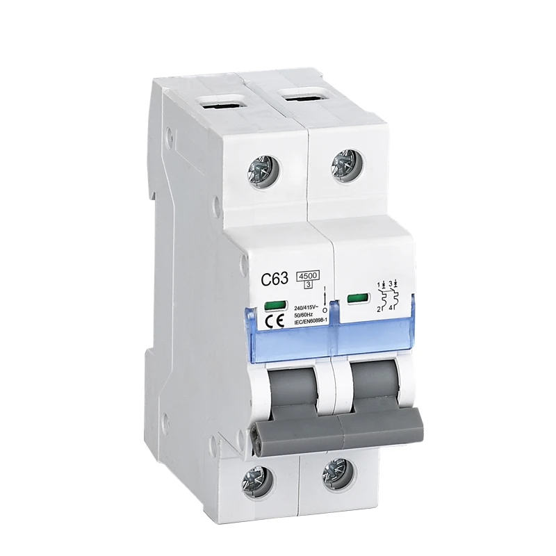 DC  12v 48v 110v 220v 500v 125V  250V MCB 2P-C63 Miniature  Circuit DC breaker for Solar System