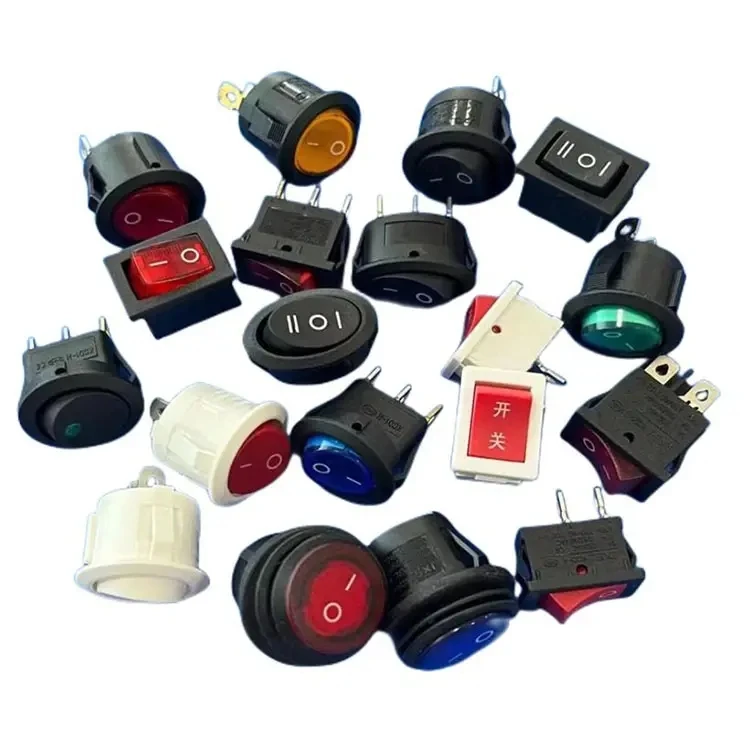 Factory Custom Round Rocker Switch On/Off Toggle Round Button 2Pin Ac Rocker Switch