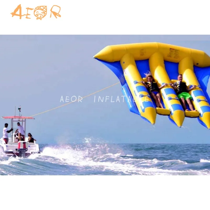 Inflatable water floating flying fish banana boat commercial inflatable water banana boat for sale
