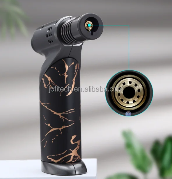 New Wholesale Blue Flame Torch Lighter Cigar Kitchen BBQ Welding Refillable Butane Gas Lighter Custom Logo