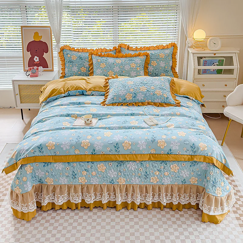 Wholesale Modern Factory Cotton Fabric Bedding Set Bed Sets 4 Pieces King Size Quilts Cover Set Bedspread For Home