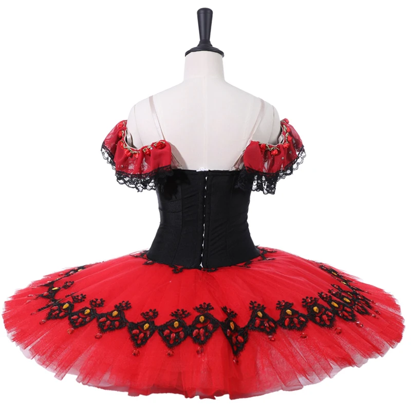 Red Spanish Pancake tutu ballet- tutu costumes wholesale women ballet skirt costumes red sugar plum fairy ballet tutu