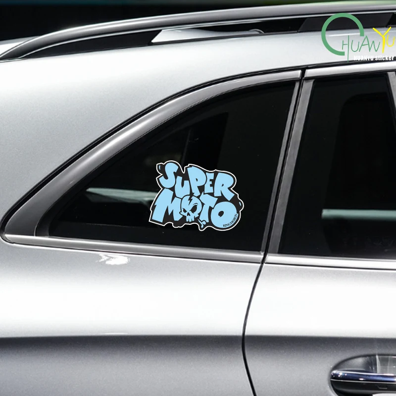 JDM Super Moto Reflective Stickers Cute Logo Decals Motorcycle Body Windshield Helmet Accessories MT07 MT09 Nmax R3 Car Emblem