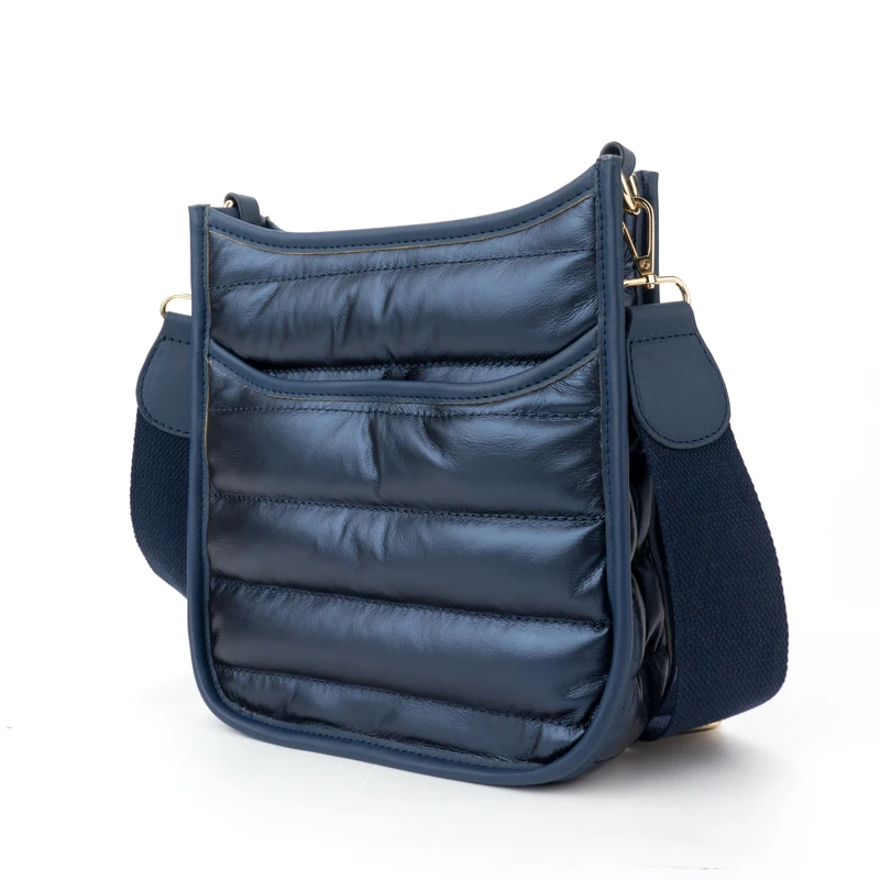 Winter Style Fashion Inventory Quilted Puffer Metallic Color Shoulder Bags Down Filling Crossbody Women Bags Fluffy Ladies Tote