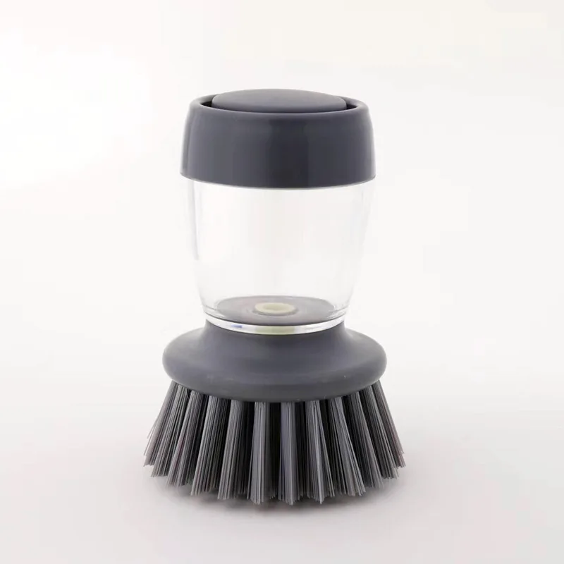 House cleaning palm brush Stainless Steel Kitchen soap dispensing dish scrubber cleaning brush