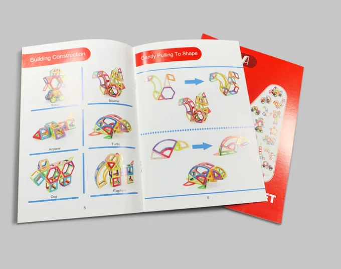 Label instruction leaflet design printing color black and white riding nail instruction printing