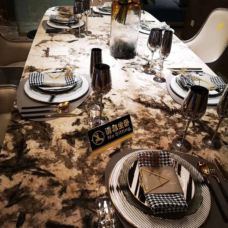 Gold Stone Slab Marble Wall Panel for Interior Wall Design