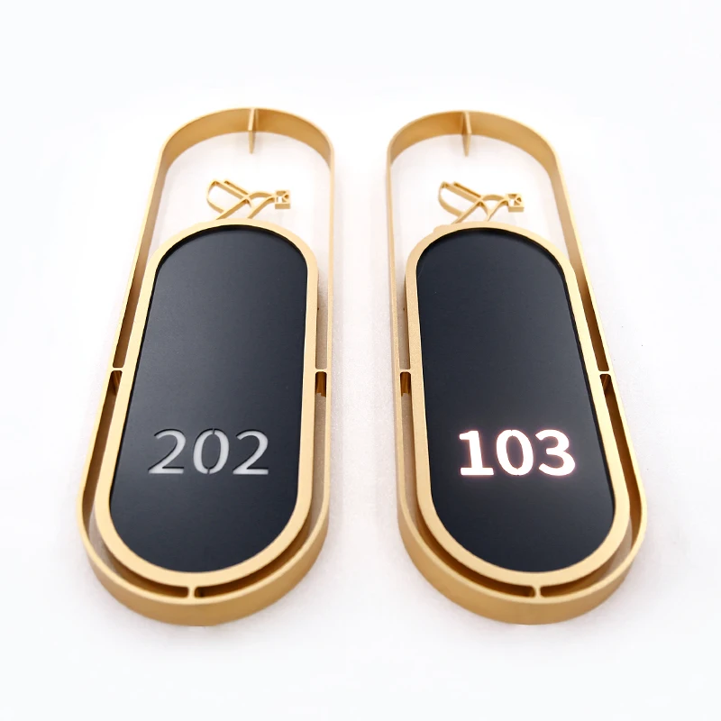 One-Stop Solution House Number Plate Sign Luminous Door Signage Hotel Electronic Door Plate with Doorbell