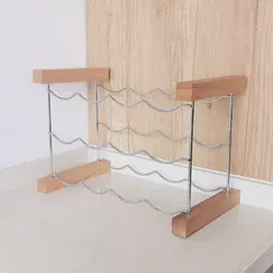 USA Warehouse Free Shipping Wholesale Metal Freestanding Wine Bottle Holder Wood And Wire Wine Rack For Shop Store Display