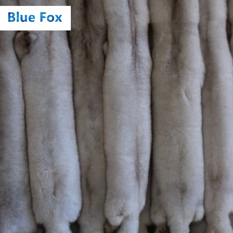 Wholesale Genuine Natural Blue Fox Fur Pelts for Women Winter Parka Hood with Low Prices