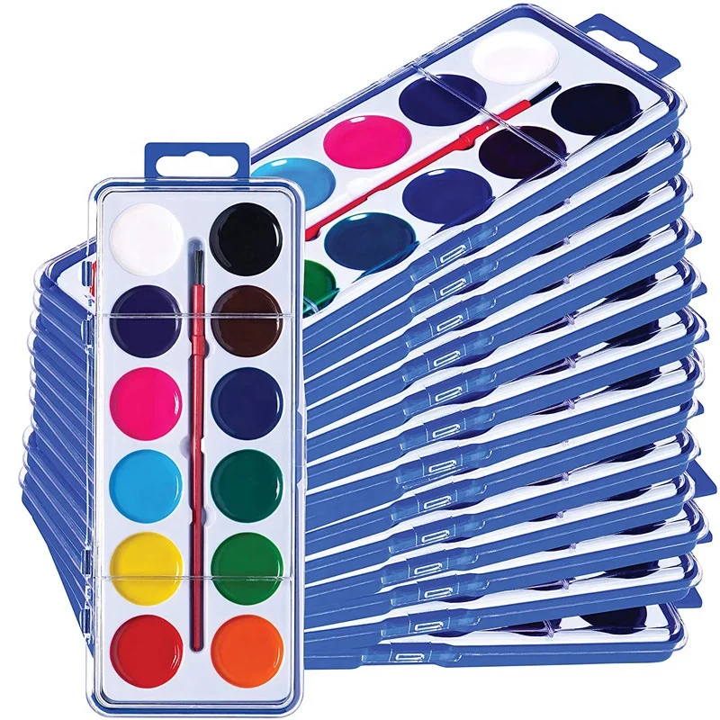 12 water colors painting semi-dry watercolor paints set  set water colour watercolour for paper