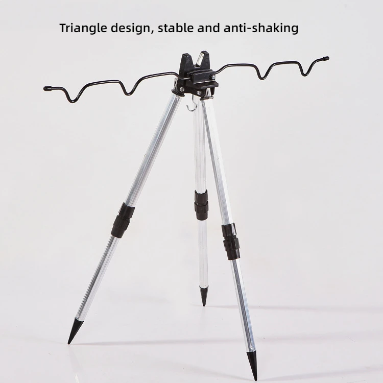 LongXiang Aluminum Fishing Rod Tripod Stand Fishing Rod Holder with Telescopic Legs Adjustable